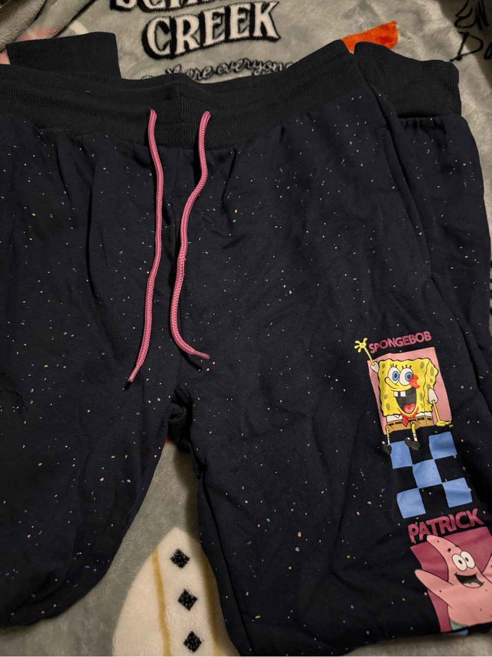 SpongeBob Squarepants Navy Joggers with Pink Drawstring